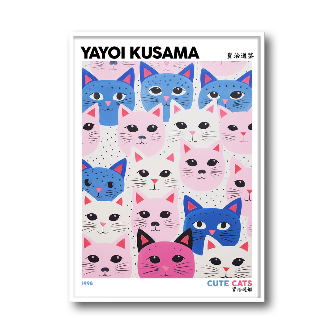 cute-cats-yayoi-kusama canvas art - Shop art for home decor