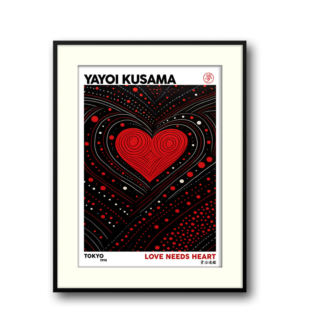 love-needs-heart-yayoi-kusama canvas art - Shop art for home decor