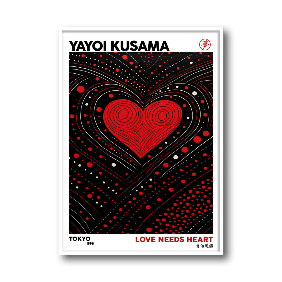 love-needs-heart-yayoi-kusama canvas art - Shop art for home decor