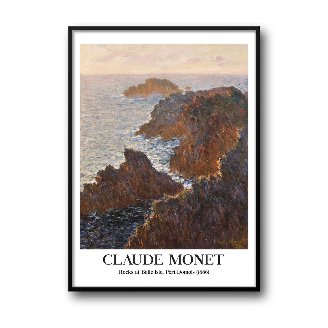 rocks-at-belle-ile-port-domois-1886-claude-monet canvas art - Shop art for home decor