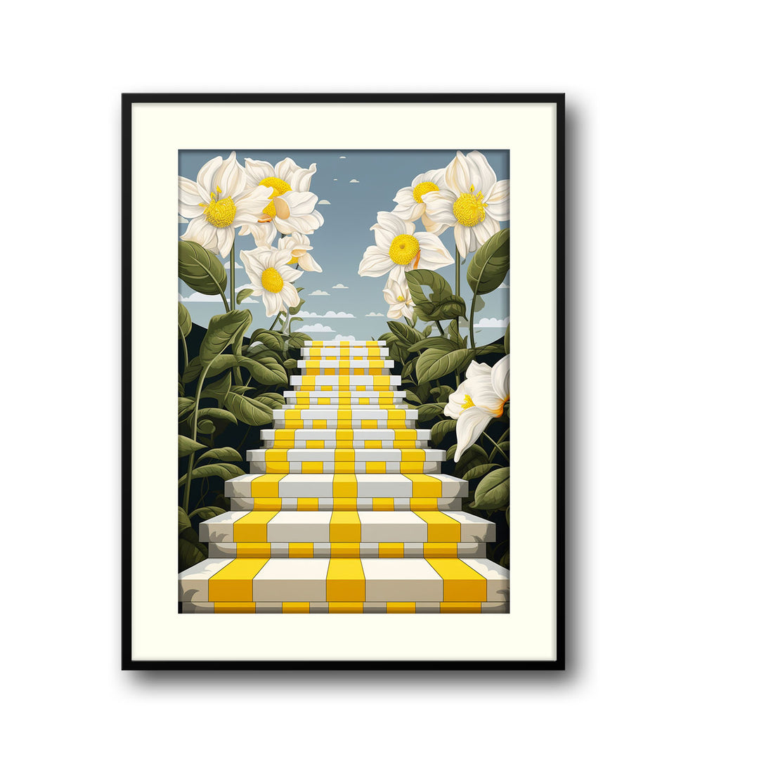 stairway-of-flowers canvas art - Shop art for home decor