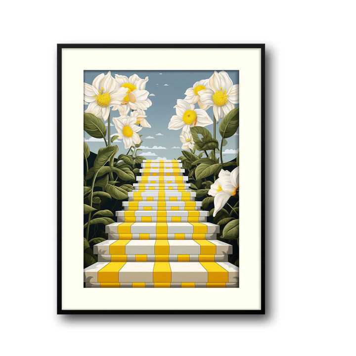 stairway-of-flowers canvas art - Shop art for home decor