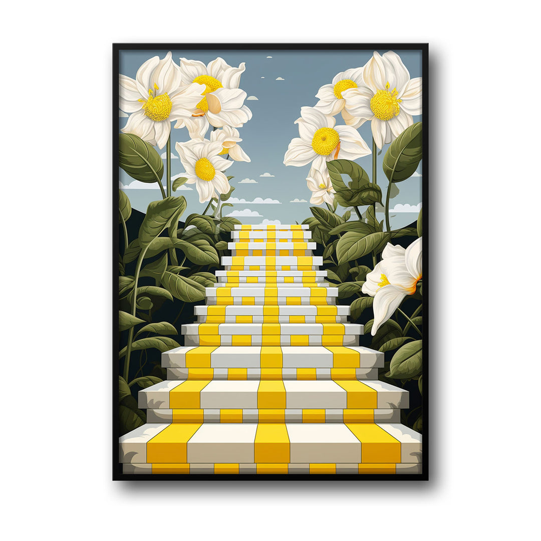 stairway-of-flowers canvas art - Shop art for home decor