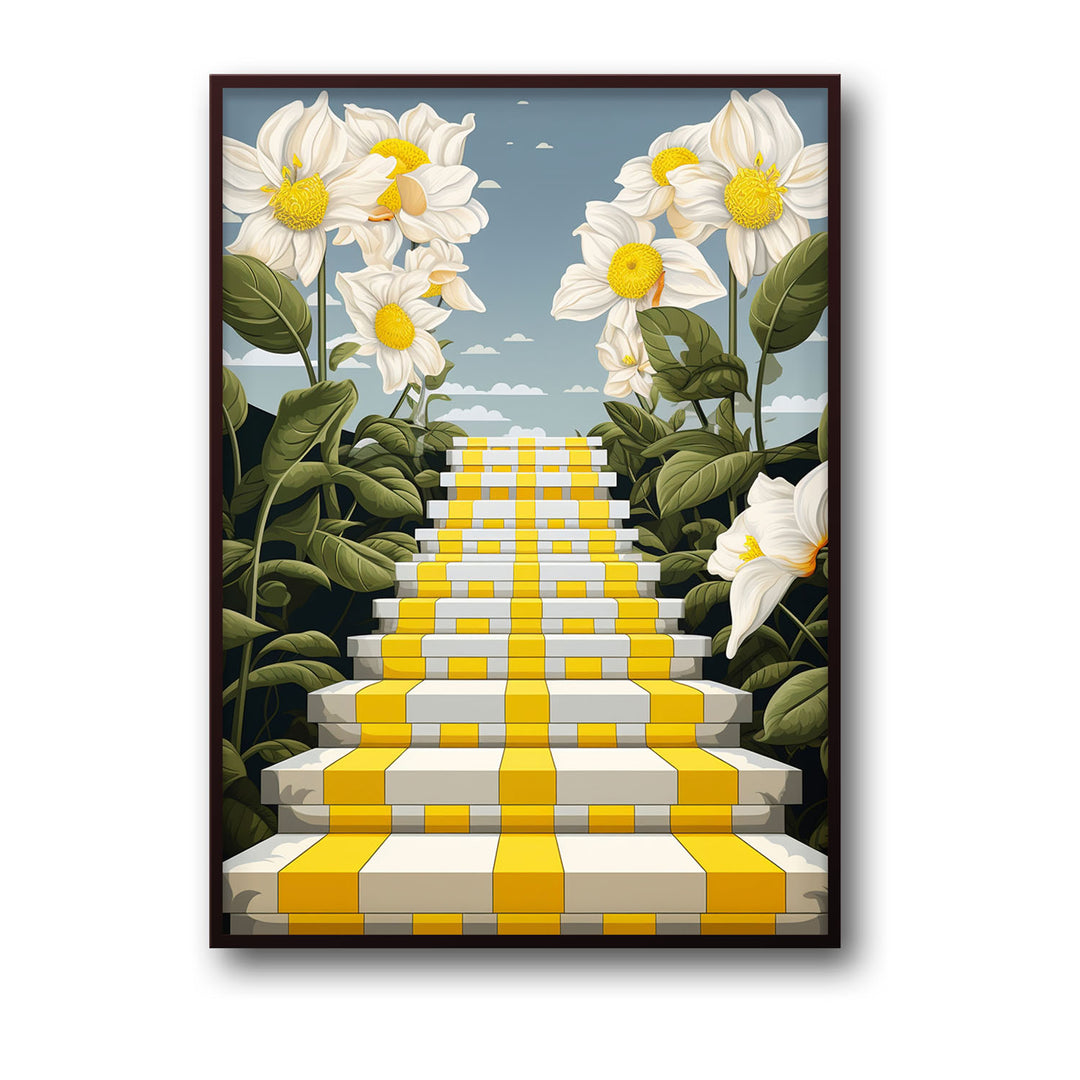 stairway-of-flowers canvas art - Shop art for home decor