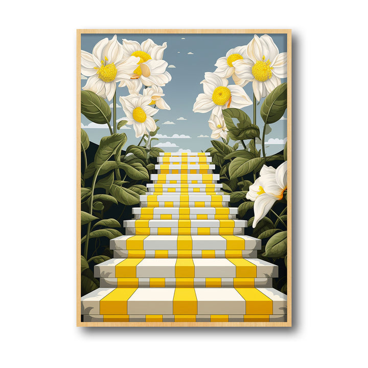 stairway-of-flowers canvas art - Shop art for home decor