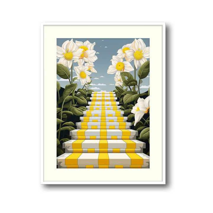 stairway-of-flowers canvas art - Shop art for home decor