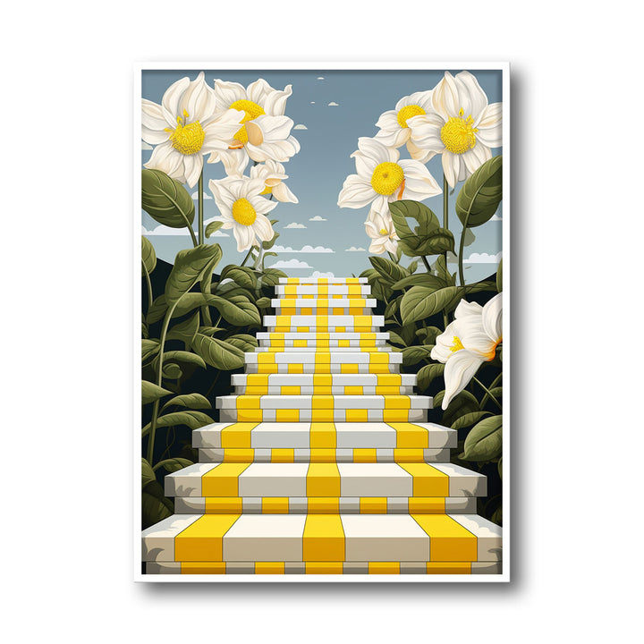 stairway-of-flowers canvas art - Shop art for home decor