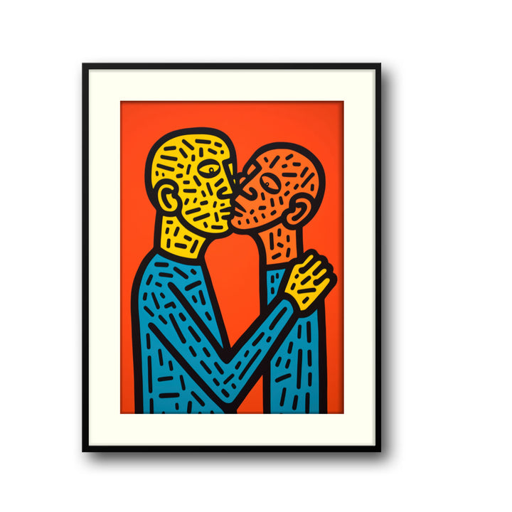 the-hug-keith-haring canvas art - Shop art for home decor