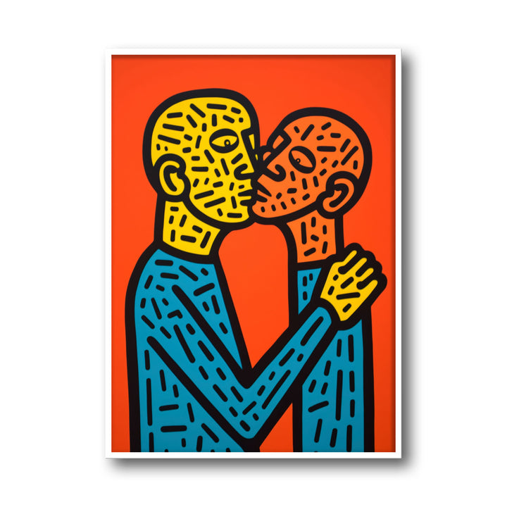 the-hug-keith-haring canvas art - Shop art for home decor