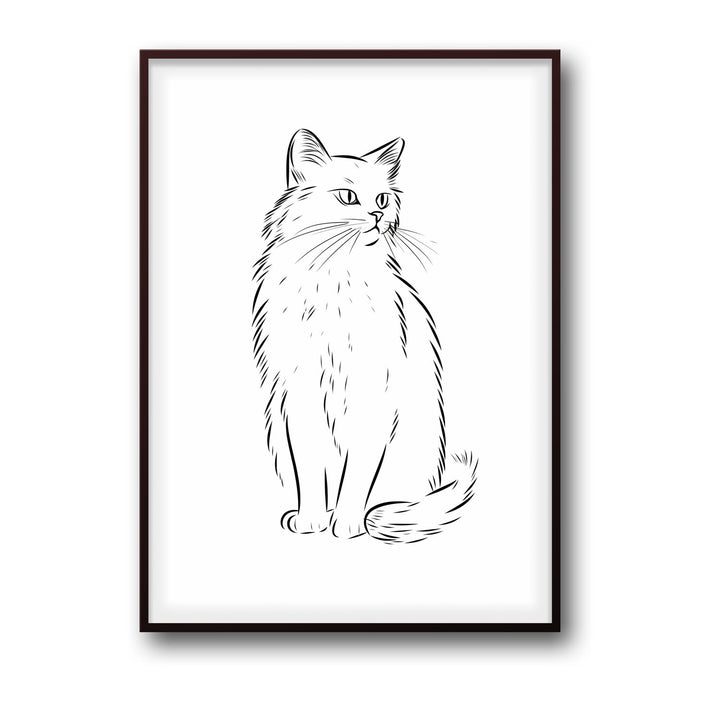 Unique cat-sketch- Beautiful framed art print available at Raremango