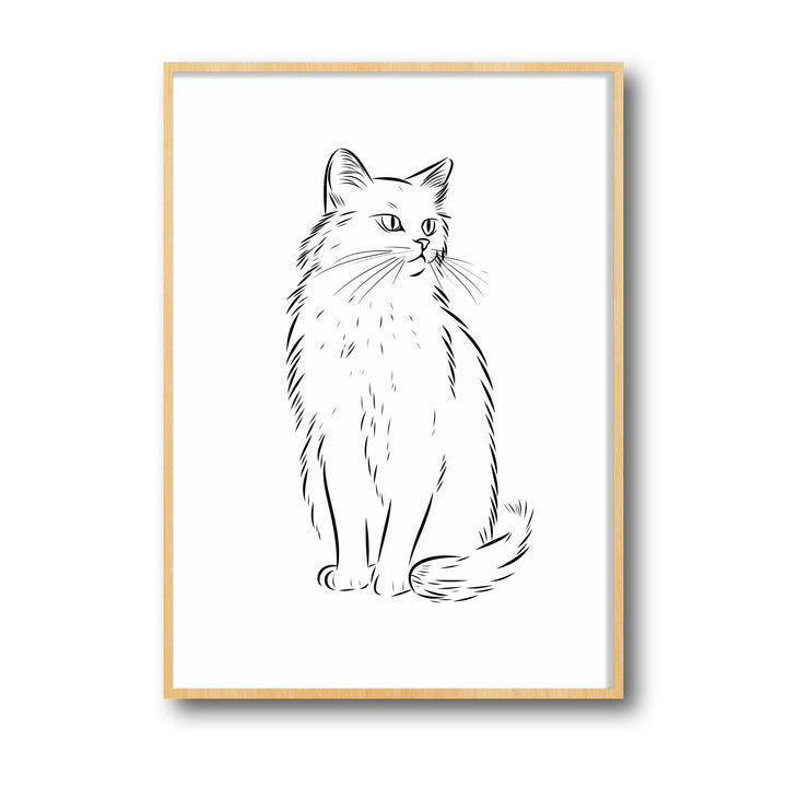 Unique cat-sketch- Beautiful framed art print available at Raremango