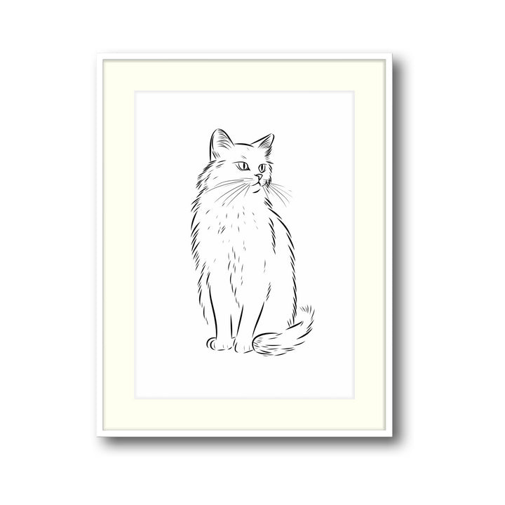 Unique cat-sketch- Beautiful framed art print available at Raremango