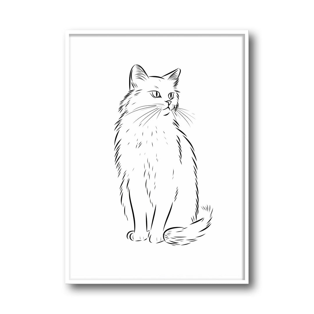 Unique cat-sketch- Beautiful framed art print available at Raremango