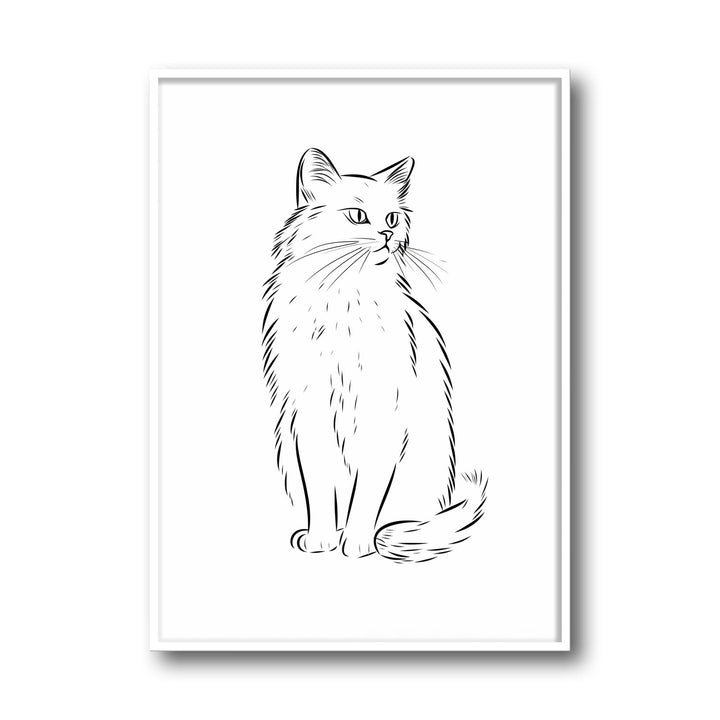 Unique cat-sketch- Beautiful framed art print available at Raremango