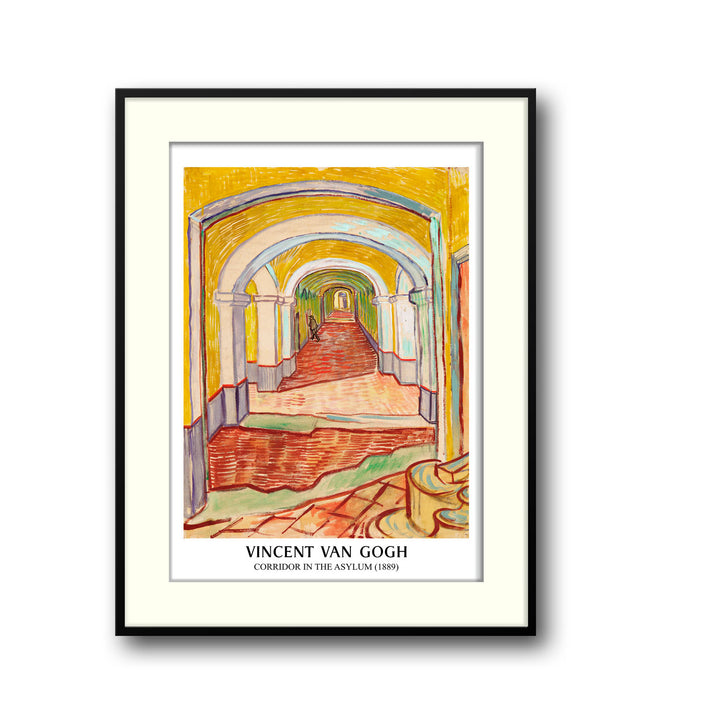 Unique corridor-in-the-asylum-1889-vincent-van-gogh- Beautiful framed art print available at Raremango