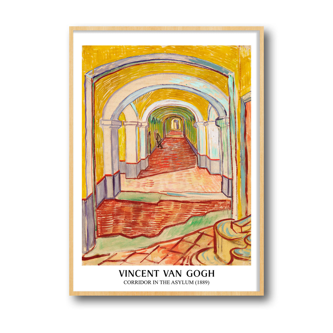 Unique corridor-in-the-asylum-1889-vincent-van-gogh- Beautiful framed art print available at Raremango