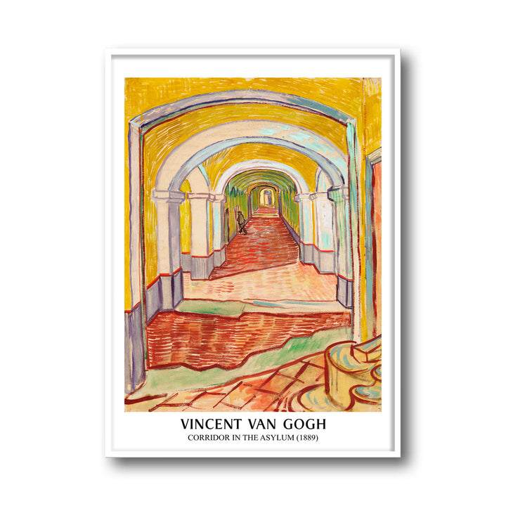 Unique corridor-in-the-asylum-1889-vincent-van-gogh- Beautiful framed art print available at Raremango