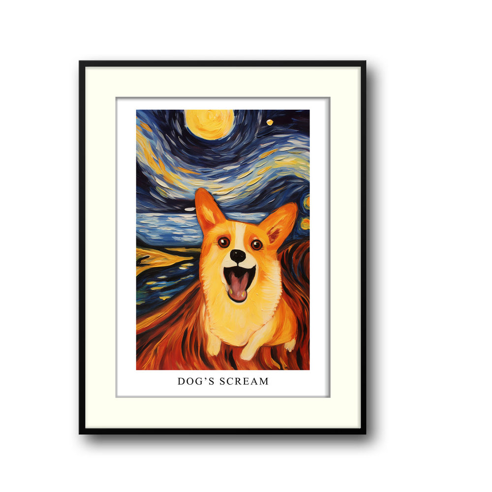 Unique dogs-scream- Beautiful framed art print available at Raremango