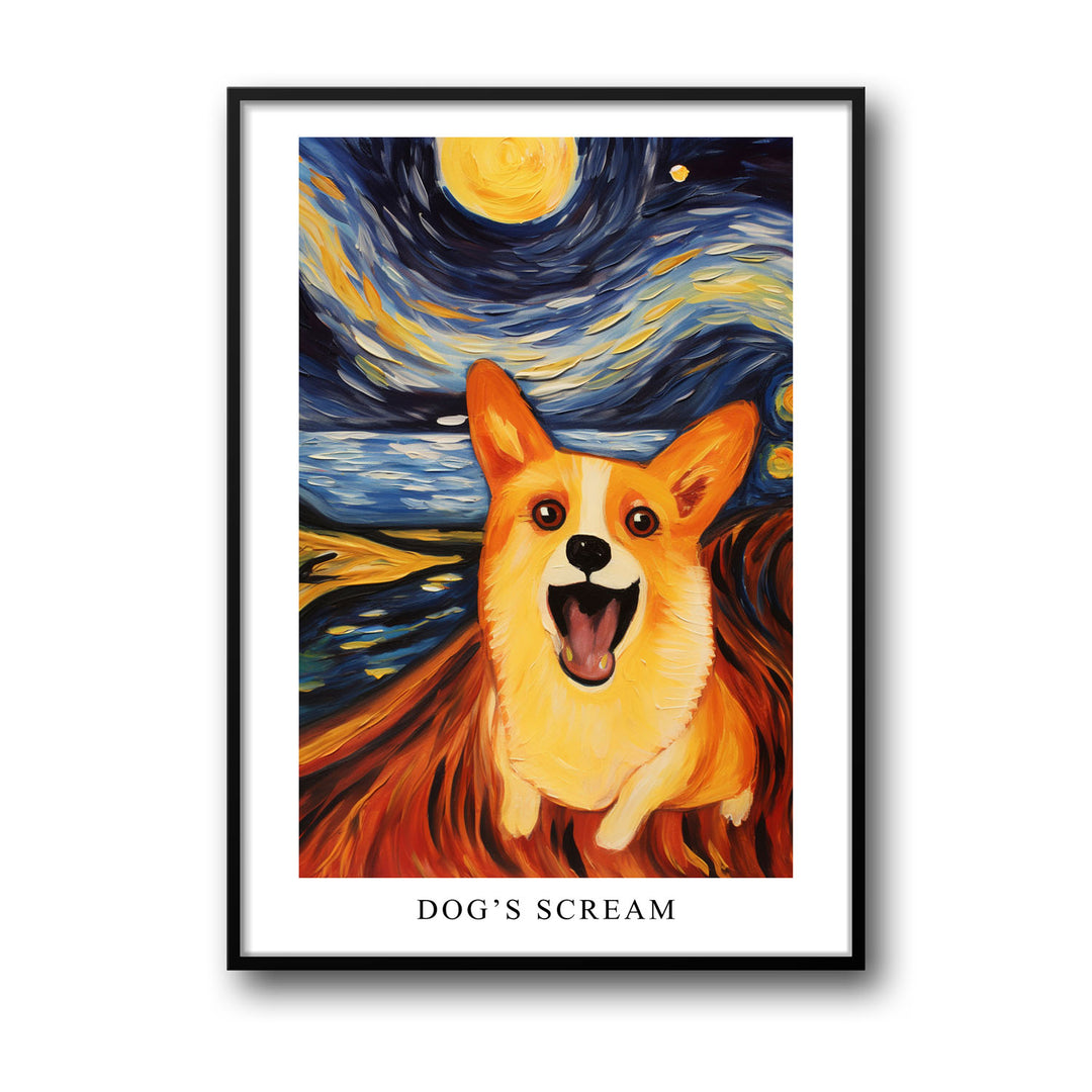 Unique dogs-scream- Beautiful framed art print available at Raremango