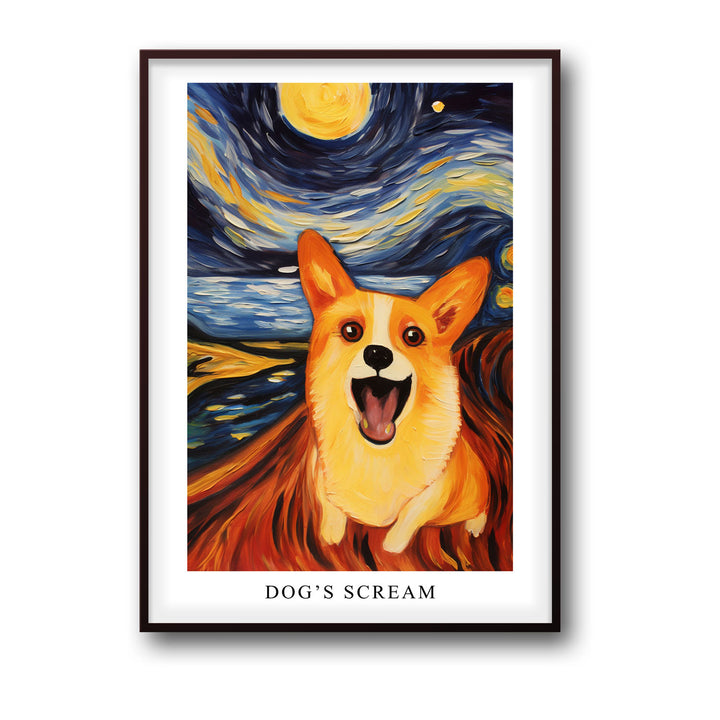 Unique dogs-scream- Beautiful framed art print available at Raremango