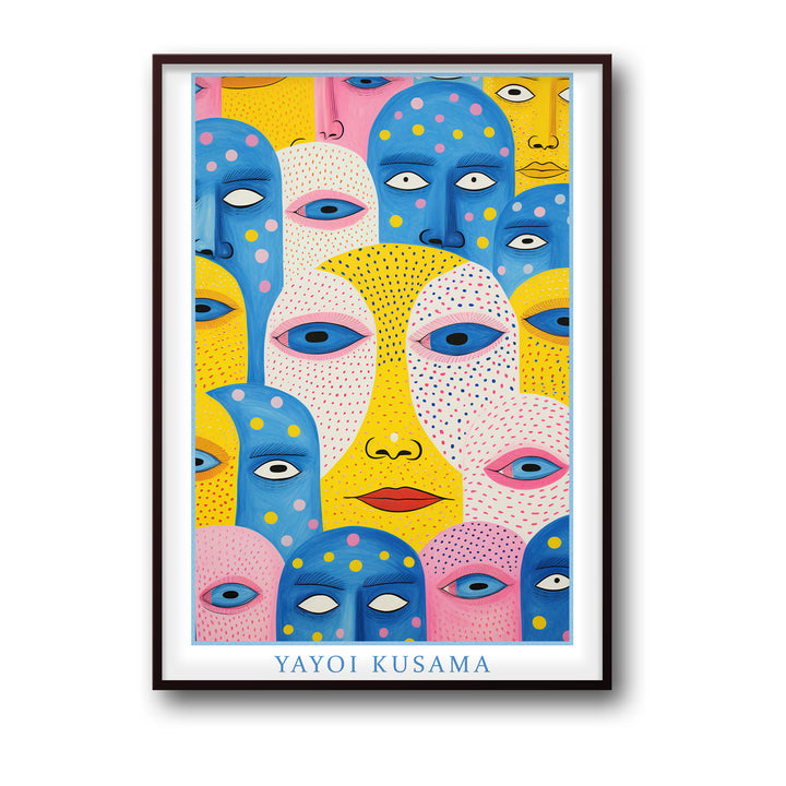 Unique dotted-head-yayoi-kusama- Beautiful framed art print available at Raremango