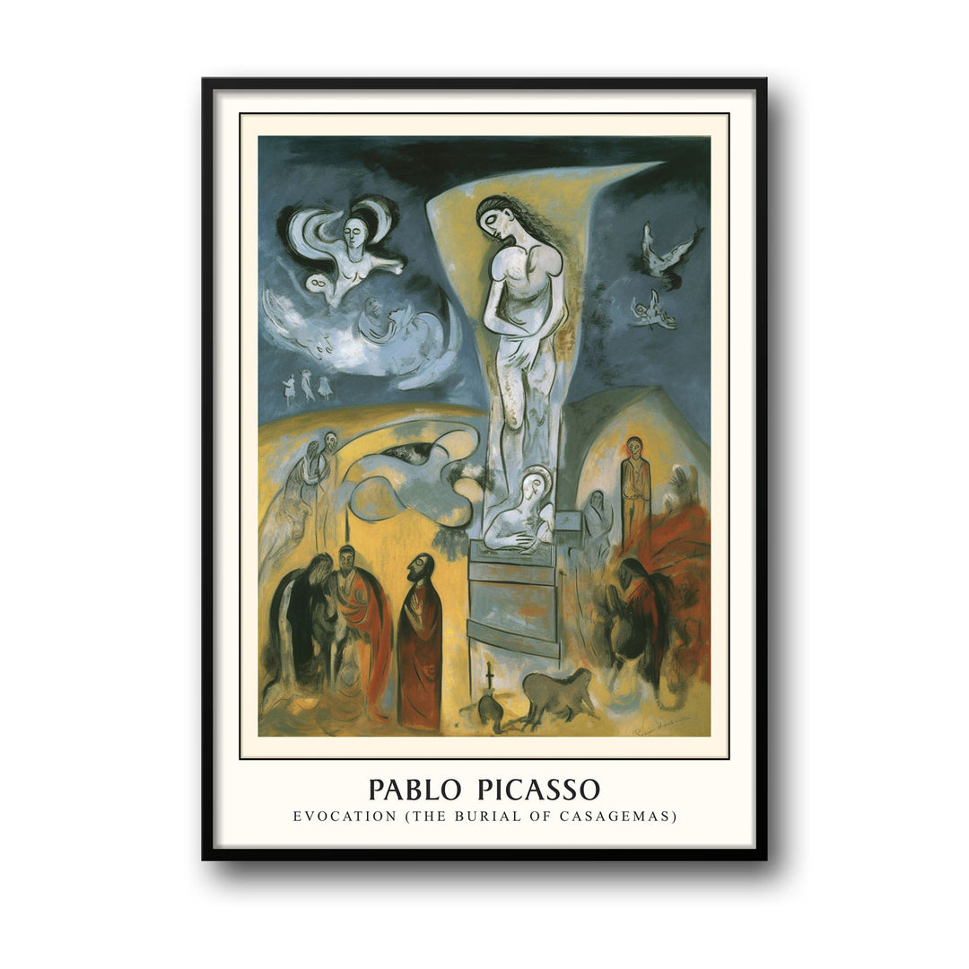 Unique evocation-the-burial-of-casagemas-pablo-picasso- Beautiful framed art print available at Raremango