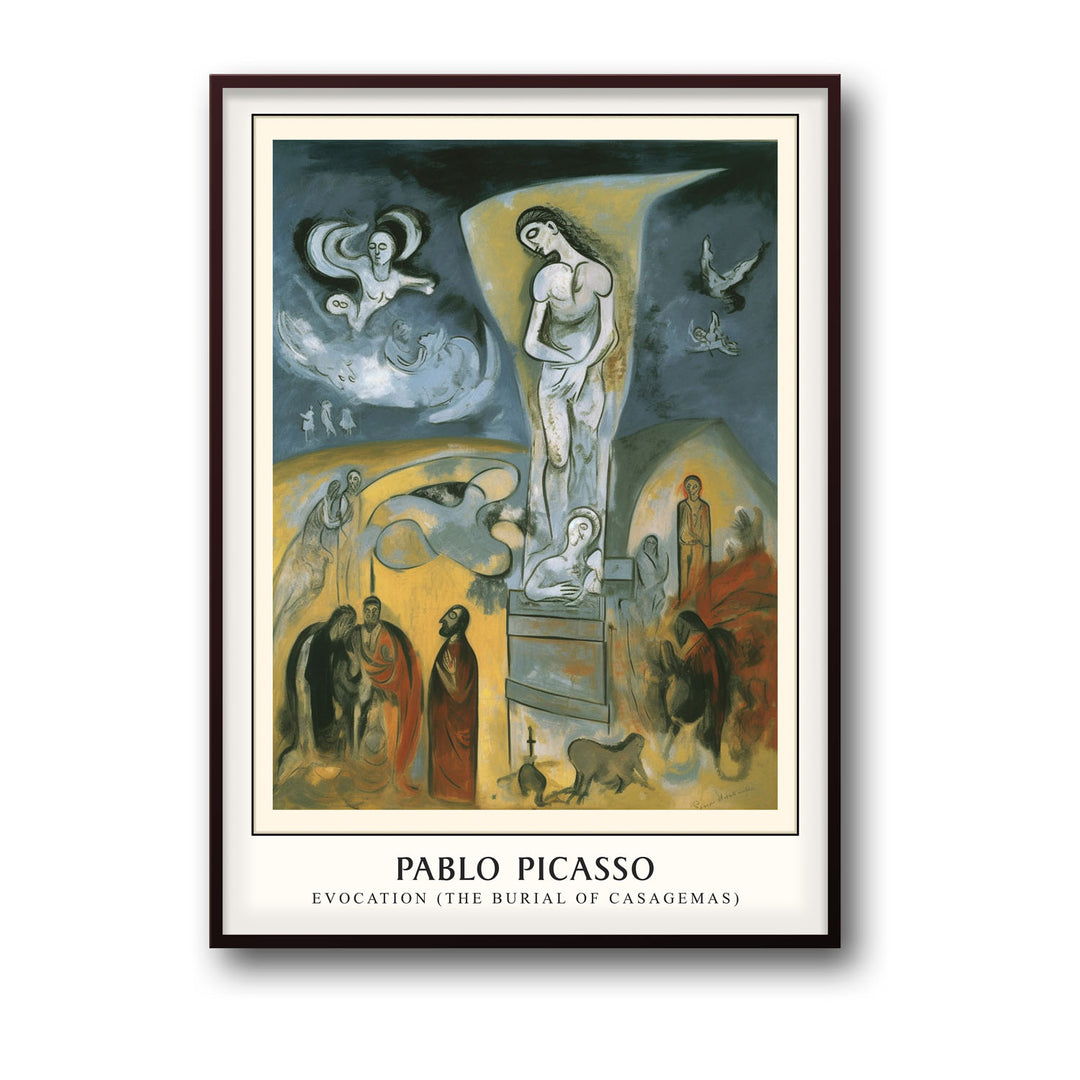 Unique evocation-the-burial-of-casagemas-pablo-picasso- Beautiful framed art print available at Raremango