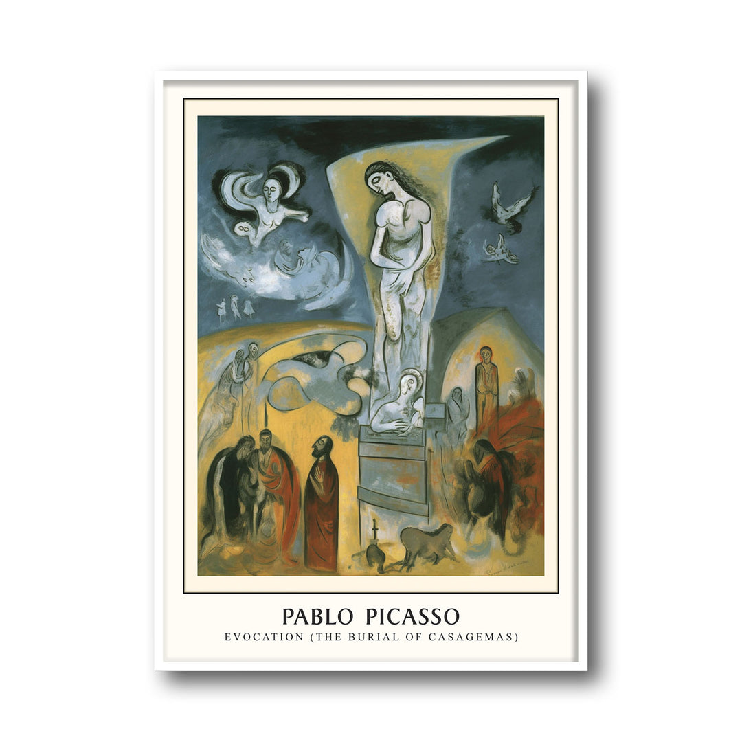 Unique evocation-the-burial-of-casagemas-pablo-picasso- Beautiful framed art print available at Raremango