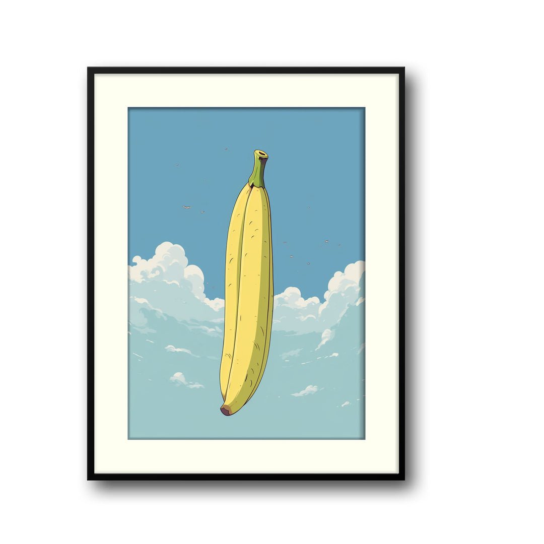 Unique floating-banana- Beautiful framed art print available at Raremango