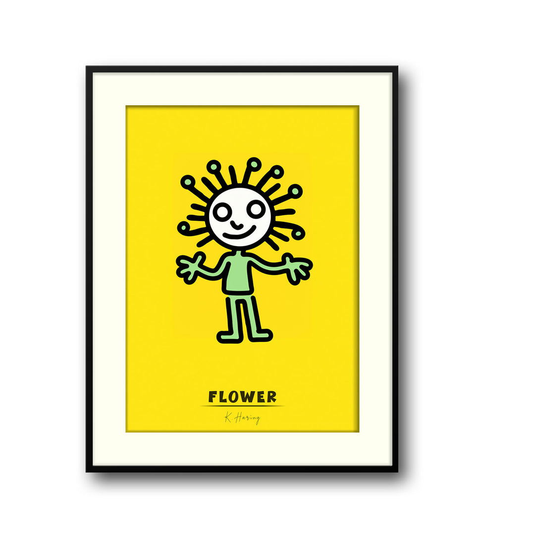 flower-keith-haring canvas art - Shop art for home decor