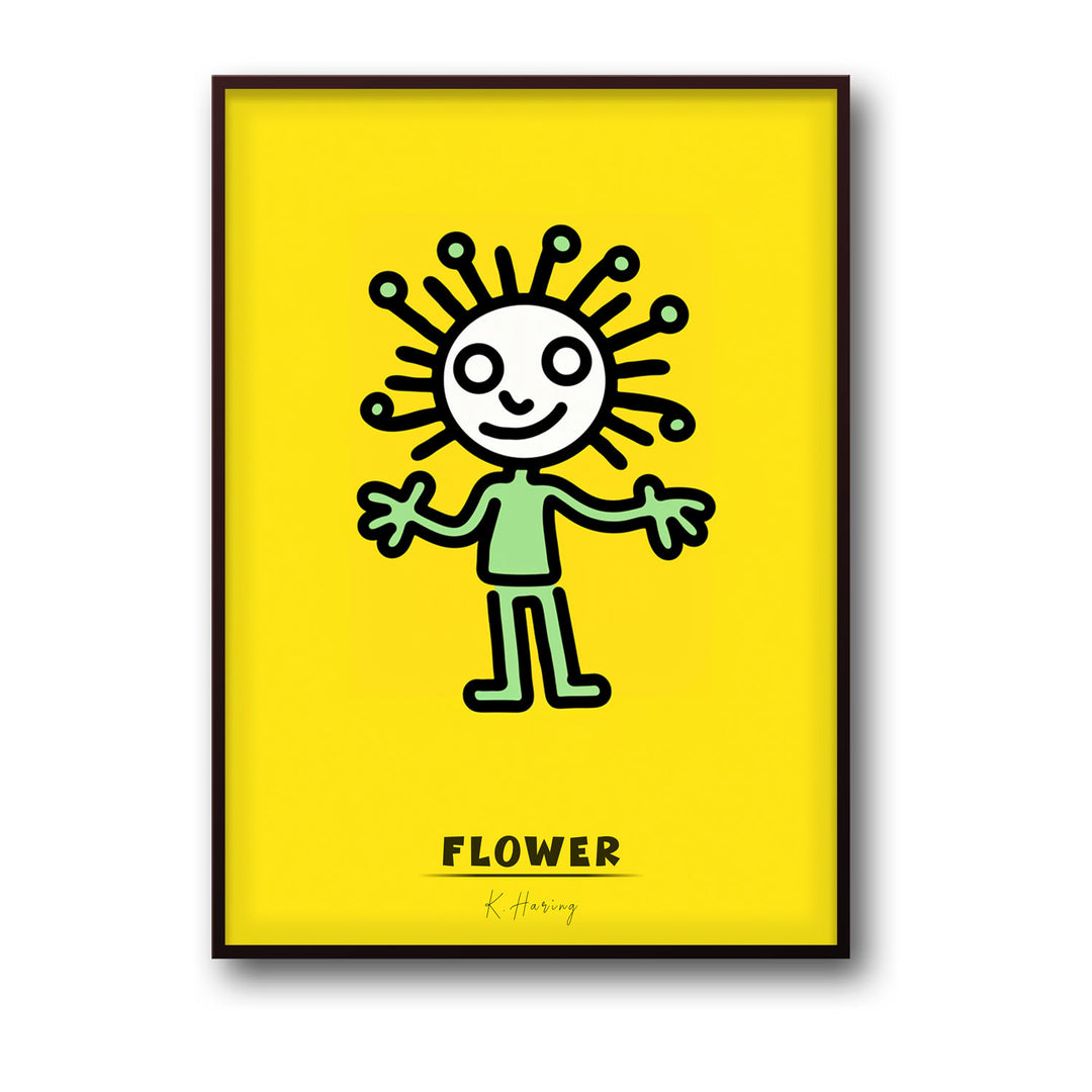 flower-keith-haring canvas art - Shop art for home decor