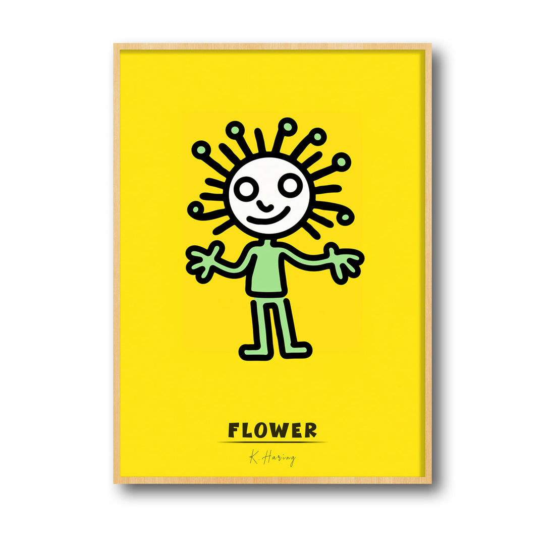 flower-keith-haring canvas art - Shop art for home decor