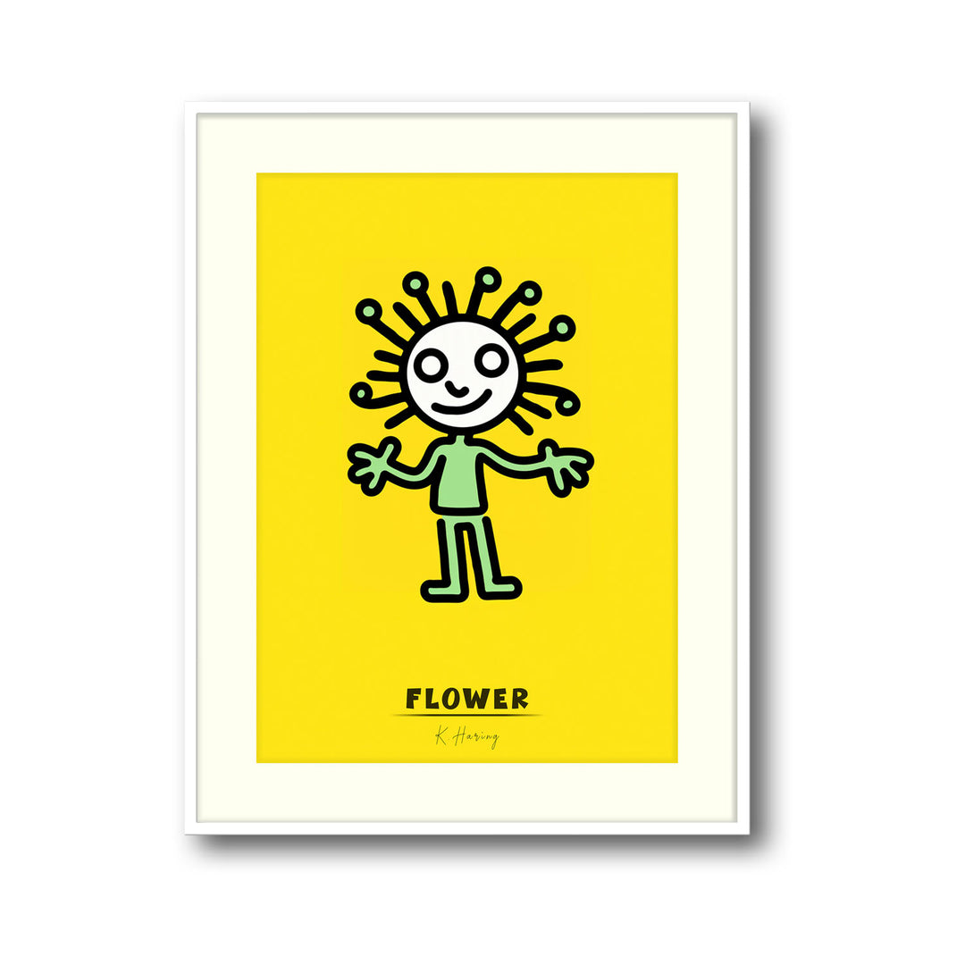 flower-keith-haring canvas art - Shop art for home decor