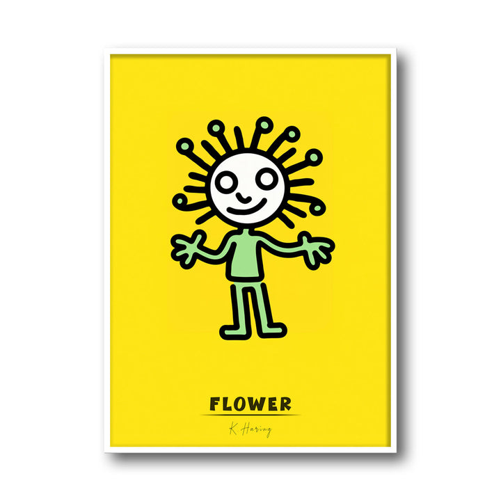 flower-keith-haring canvas art - Shop art for home decor