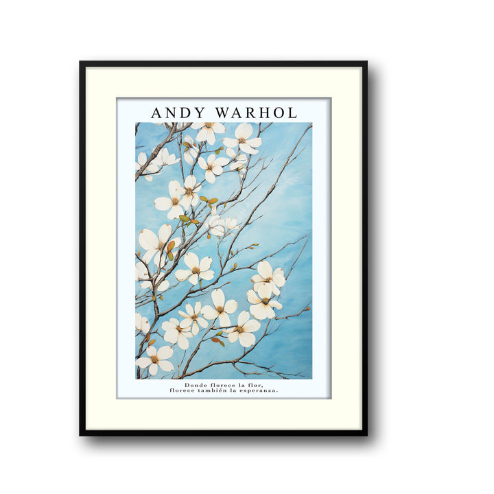 flowers-in-sky-andy-warhol art print - High-quality canvas print from Raremango