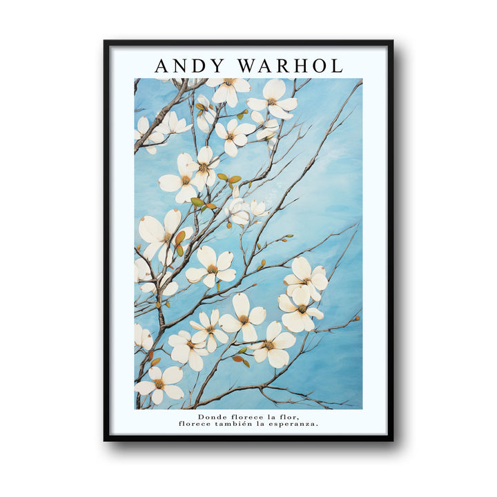 flowers-in-sky-andy-warhol art print - High-quality canvas print from Raremango