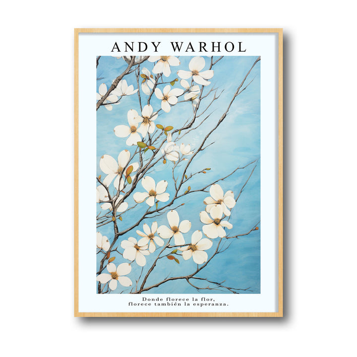 flowers-in-sky-andy-warhol art print - High-quality canvas print from Raremango