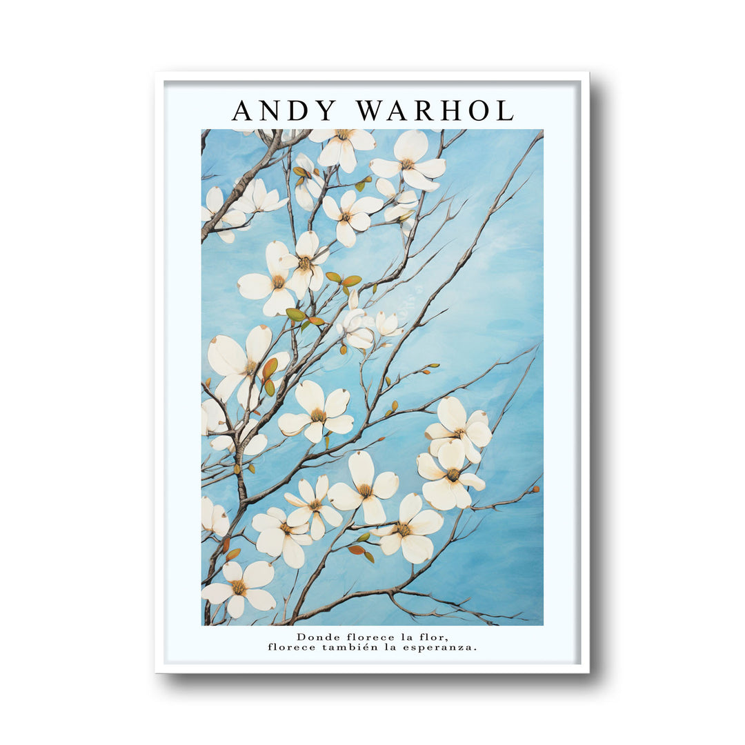 flowers-in-sky-andy-warhol art print - High-quality canvas print from Raremango