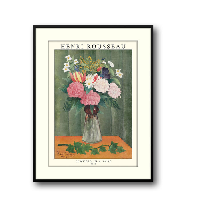 Unique flowers-in-a-vase-1909-henri-rousseau- Beautiful framed art print available at Raremango