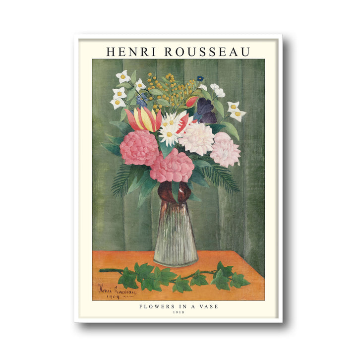 Unique flowers-in-a-vase-1909-henri-rousseau- Beautiful framed art print available at Raremango