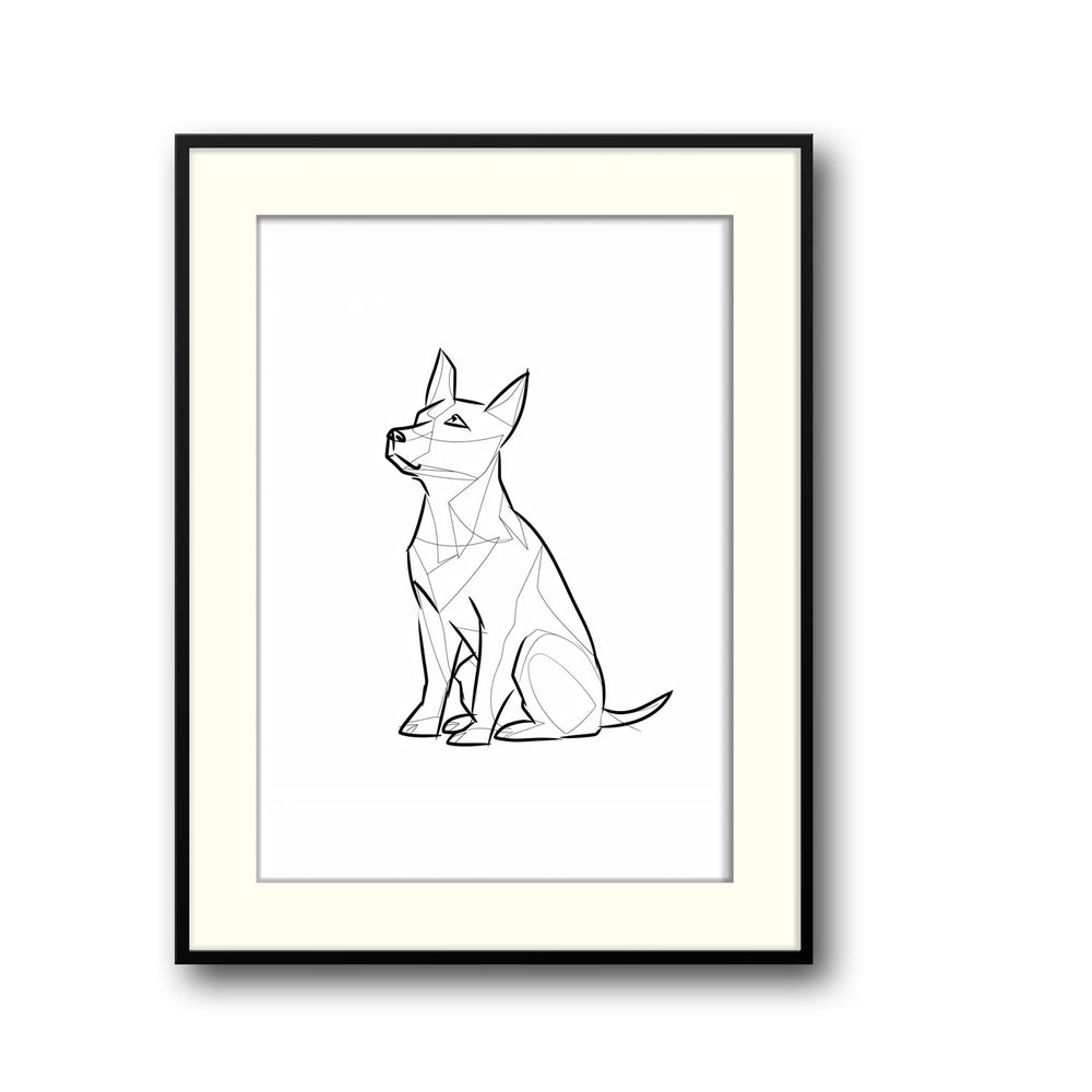 geometric-dog art print - High-quality canvas print from Raremango