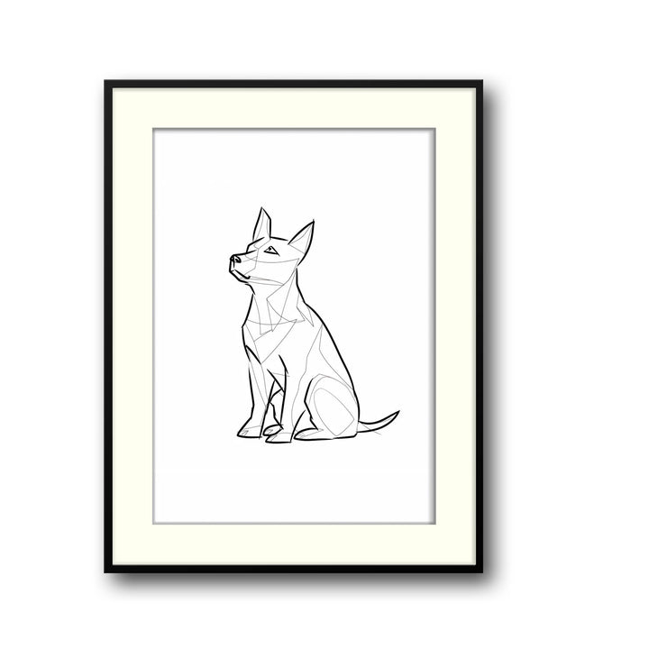 geometric-dog art print - High-quality canvas print from Raremango