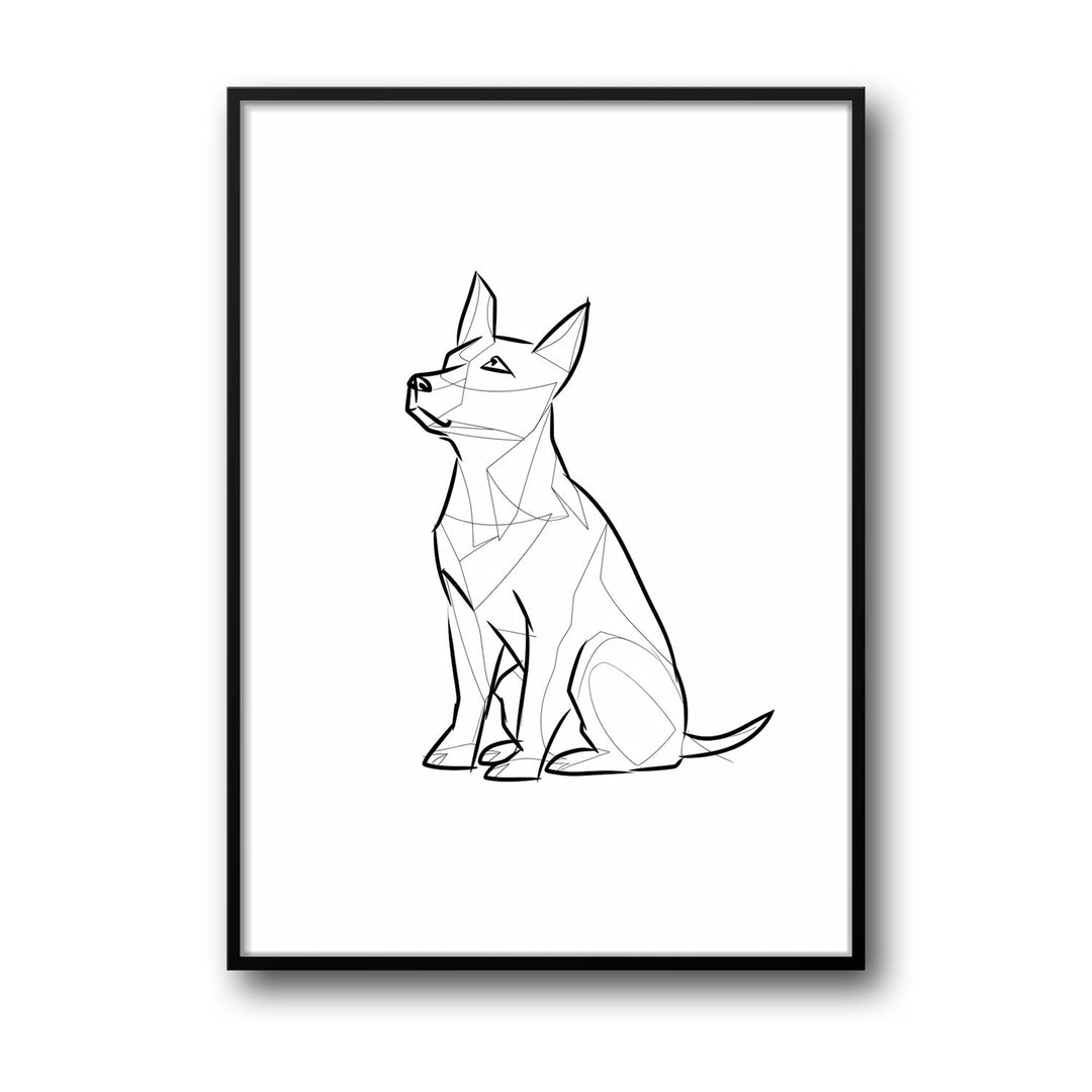 geometric-dog art print - High-quality canvas print from Raremango