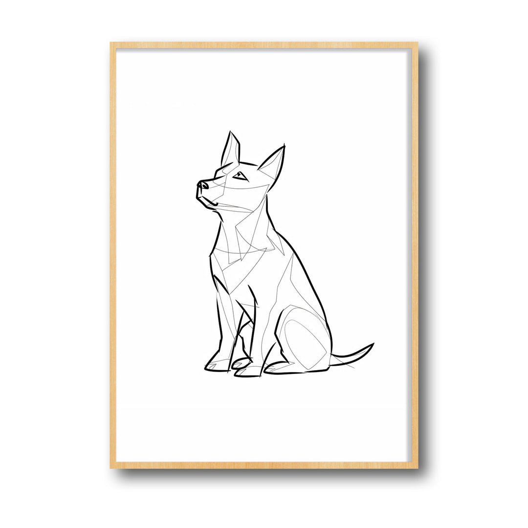 geometric-dog art print - High-quality canvas print from Raremango