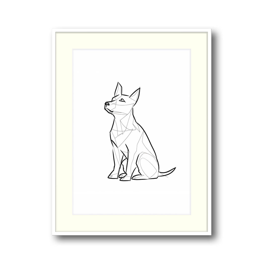 geometric-dog art print - High-quality canvas print from Raremango