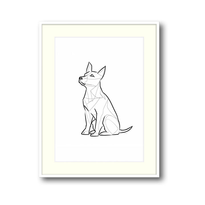 geometric-dog art print - High-quality canvas print from Raremango