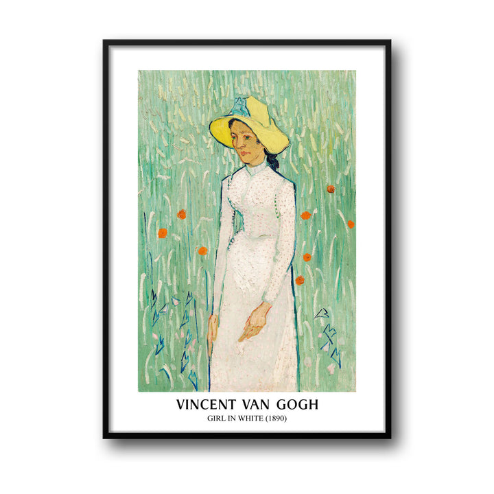 Unique girl-in-white-vincent-van-gogh- Beautiful framed art print available at Raremango