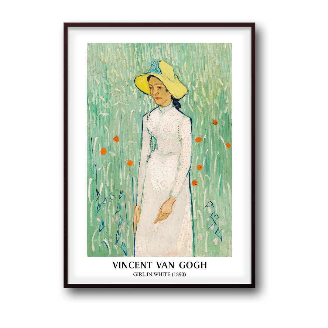 Unique girl-in-white-vincent-van-gogh- Beautiful framed art print available at Raremango