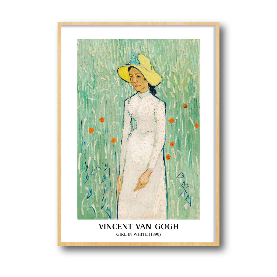 Unique girl-in-white-vincent-van-gogh- Beautiful framed art print available at Raremango