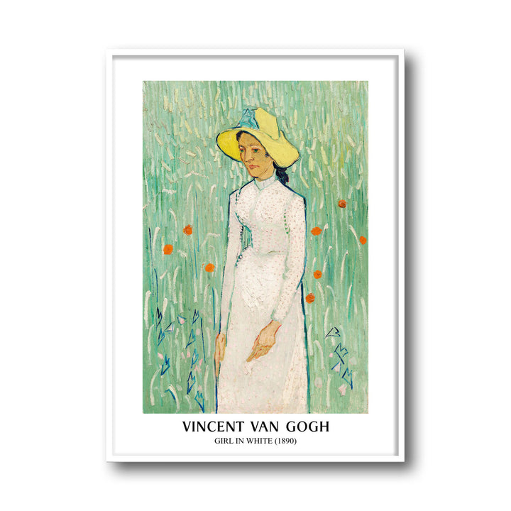 Unique girl-in-white-vincent-van-gogh- Beautiful framed art print available at Raremango